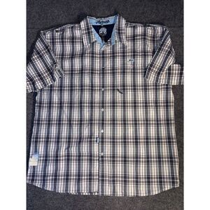 Akademiks Shirt Mens 3XL Multi Plaid Short Sleeve‎ Collared Outdoor Button Down